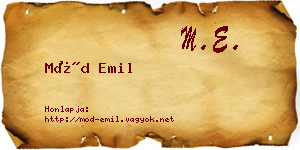 Mód Emil névjegykártya